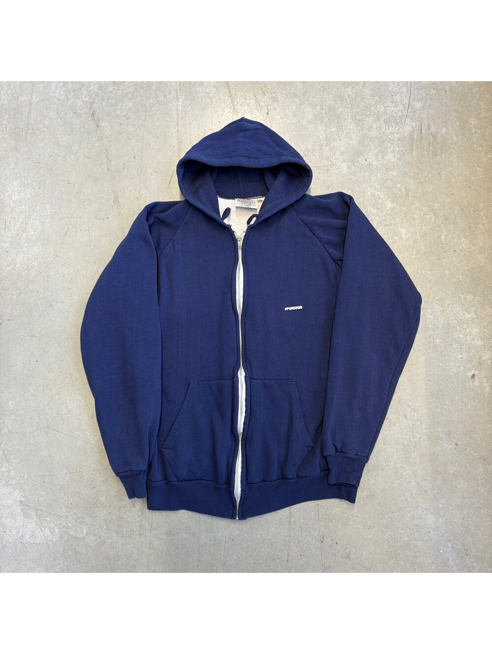 Vintage 90s McGregor Thermal Lined Flawed Full Zip Hoodie Extra Large Navy